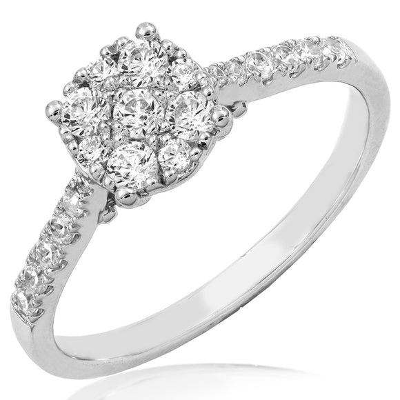 Diamond Cluster Engagement Ring