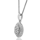 Diamond Cluster Oval Halo Pendant
