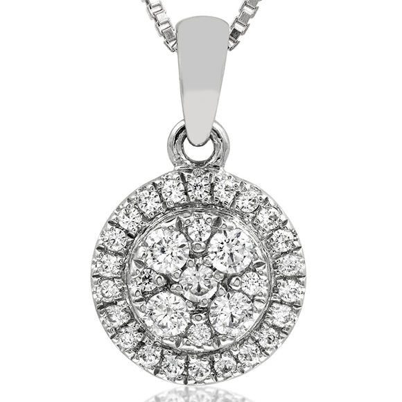 Diamond Cluster Halo Pendant