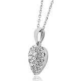 Diamond Heart Cluster Halo Pendant