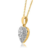 Diamond Heart Cluster Halo Pendant