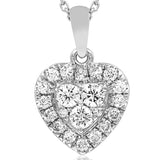 Diamond Heart Cluster Halo Pendant