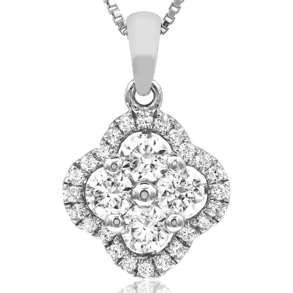 Diamond Cluster Clover Pendant