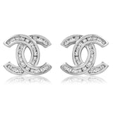 Double "C" Diamond Stud Earrings