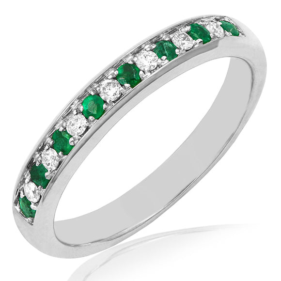 Gemstone Band Ring with Diamond Accent