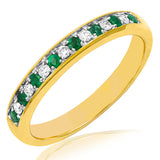 Gemstone Band Ring with Diamond Accent