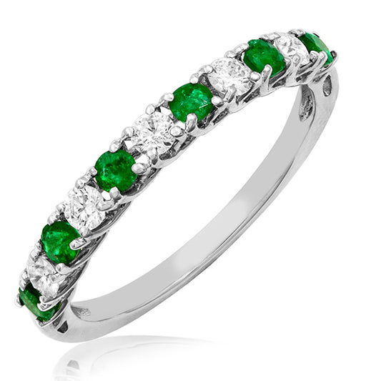 Gemstone Band Ring with Diamond Accent