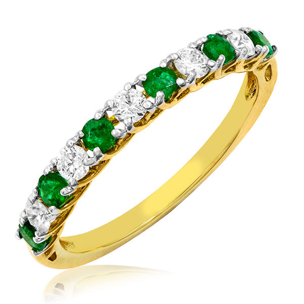 Gemstone Band Ring with Diamond Accent