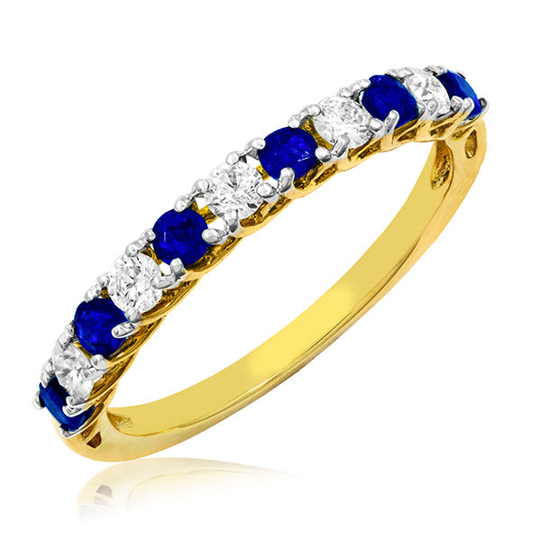 Gemstone Band Ring with Diamond Accent
