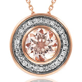 Morganite Pendant with Diamond Frame