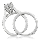 Four-Claw Diamond Semi-Mount Bridal Ring Set