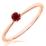 Classic Gemstone Solitaire Promise Ring with Six-Prong Setting