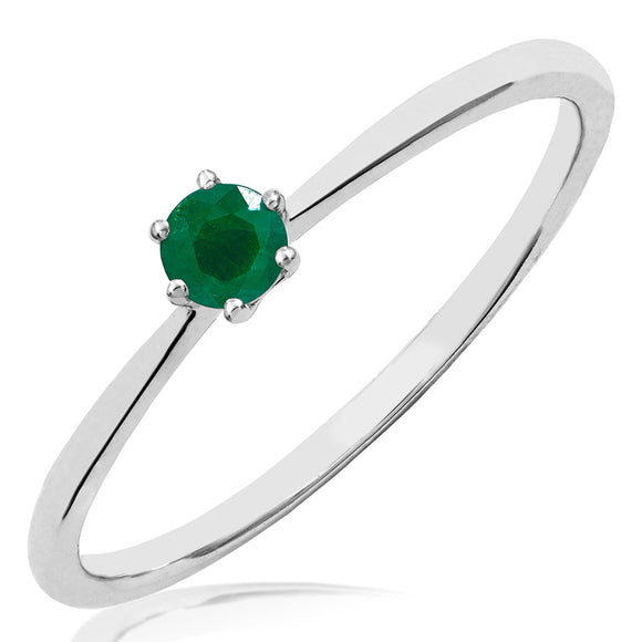 Classic Gemstone Solitaire Promise Ring with Six-Prong Setting