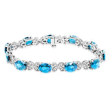 Oval Gemstone Butterfly Bracelet with White Sapphires