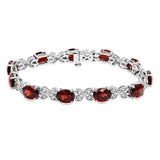 Oval Gemstone Butterfly Bracelet with White Sapphires