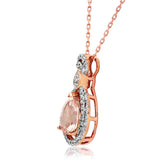 Teardrop Gemstone Pendant with Diamond Frame