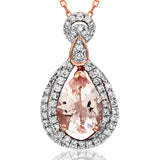 Teardrop Gemstone Pendant with Diamond Frame