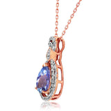 Teardrop Gemstone Pendant with Diamond Frame