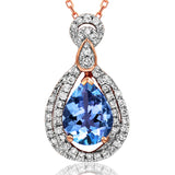 Teardrop Gemstone Pendant with Diamond Frame