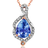 Gemstone Leaf Pendant with Diamond Frame