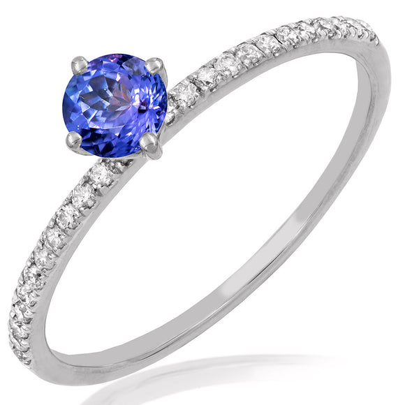 Gemstone Ring with Diamond Accent Band