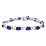 Oval Gemstone Twist Bracelet with Diamond Accent