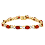 Oval Gemstone Twist Bracelet with Diamond Accent