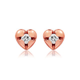 Heart Diamond Stud Earrings