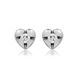 Heart Diamond Stud Earrings