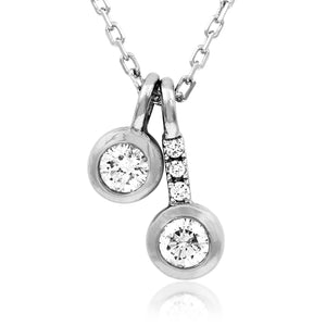 Two-Stone Diamond Bezel Necklace