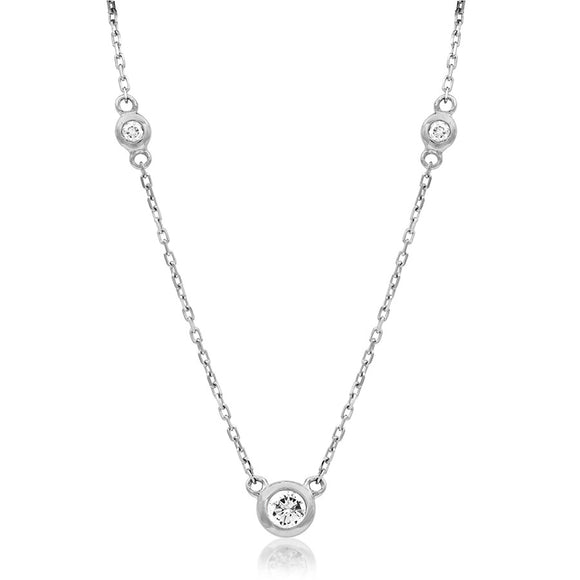 Diamond Bezel Gemstone Necklace