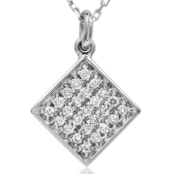 Diamond Pavé Square Necklace