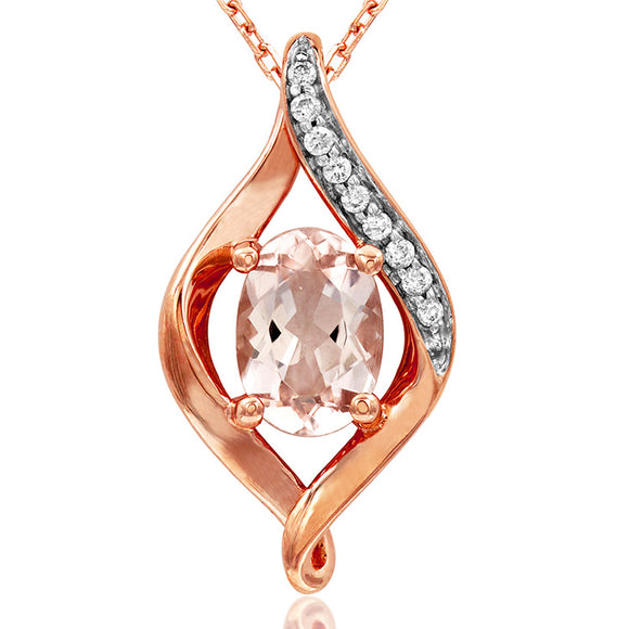 Teardrop Gemstone Pendant with Diamond Accent