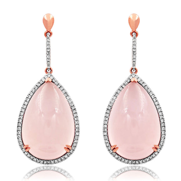 Premium Gemstone Dangle Earrings with Diamond Frame