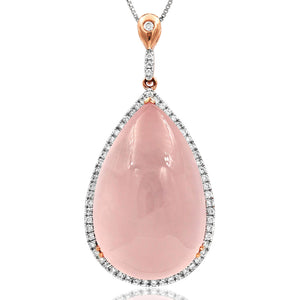 Premium Pear Gemstone Pendant with Diamond Frame
