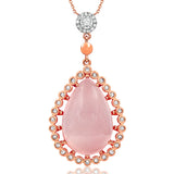 Premium Vintage Teardrop Gemstone Pendant with Diamond Frame