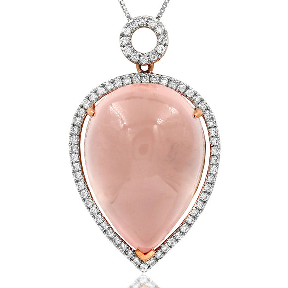 Premium Pear Gemstone Pendant with Diamond Frame