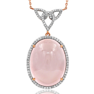 Premium Oval Gemstone Pendant with Diamond Frame