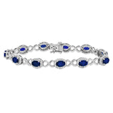 Oval Gemstone Twist Bracelet with Diamond Accent