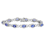 Oval Gemstone Twist Bracelet with Diamond Accent