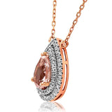 Teardrop Gemstone Pendant with Diamond Frame
