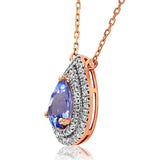 Teardrop Gemstone Pendant with Diamond Frame
