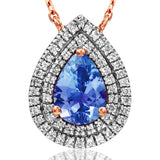 Teardrop Gemstone Pendant with Diamond Frame