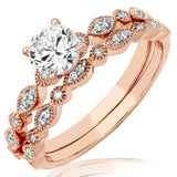 Vintage Diamond Semi-Mount Bridal Ring Set