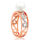 Vintage Pearl Ring with Diamond Accent