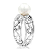 Vintage Pearl Ring with Diamond Accent
