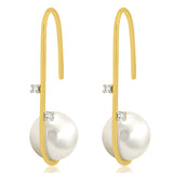 Pearl Earrings with Diamond Accent