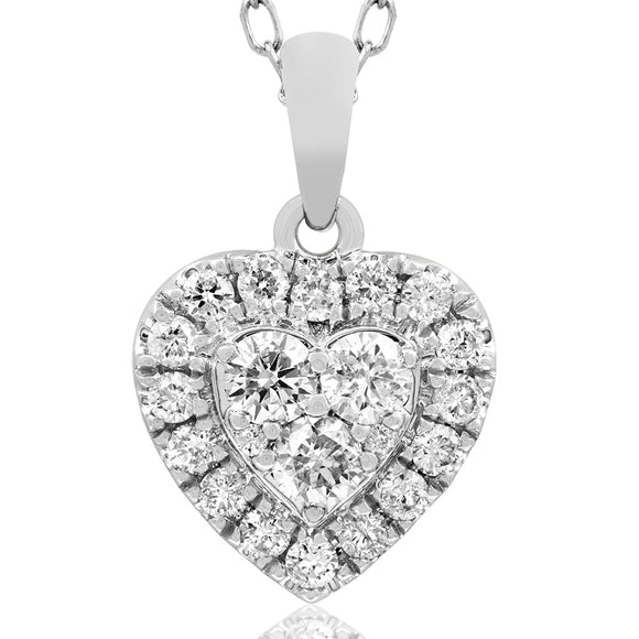 Heart Diamond Cluster Necklace